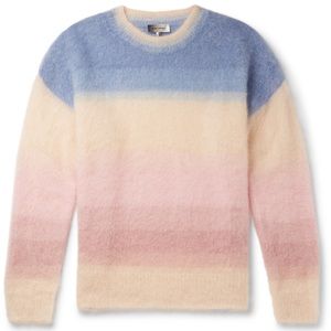Isabel Marant Brussell Striped Mohair-blend Ombré Unisex Sweater SUGA same Style